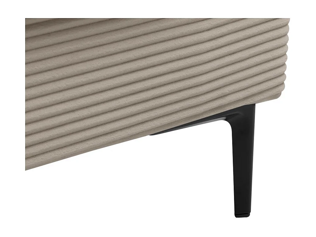 Ensemble canapés droits TALMA 3 + 2  places en velours côtelé taupe pieds métal