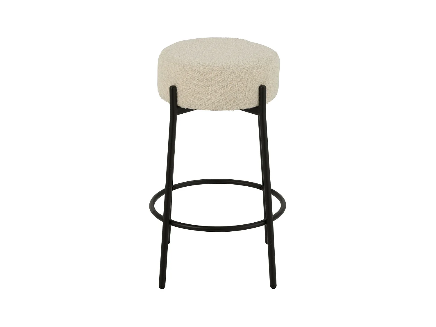 Taburete de bar de tejido bouclé y metal