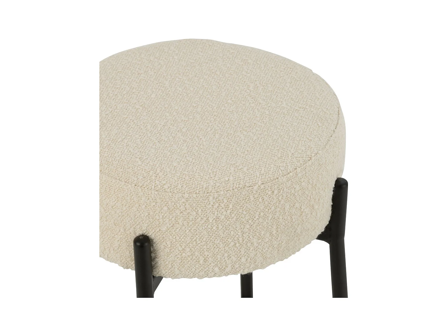 Taburete de bar de tejido bouclé y metal