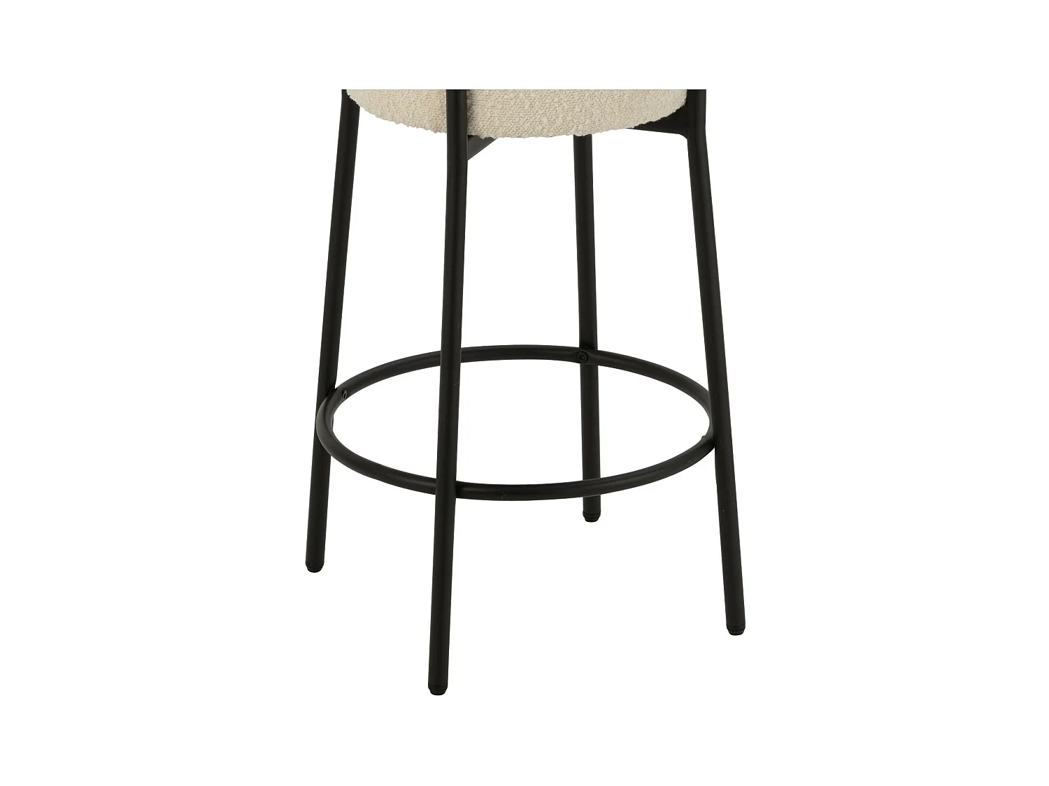 Taburete de bar de tejido bouclé y metal