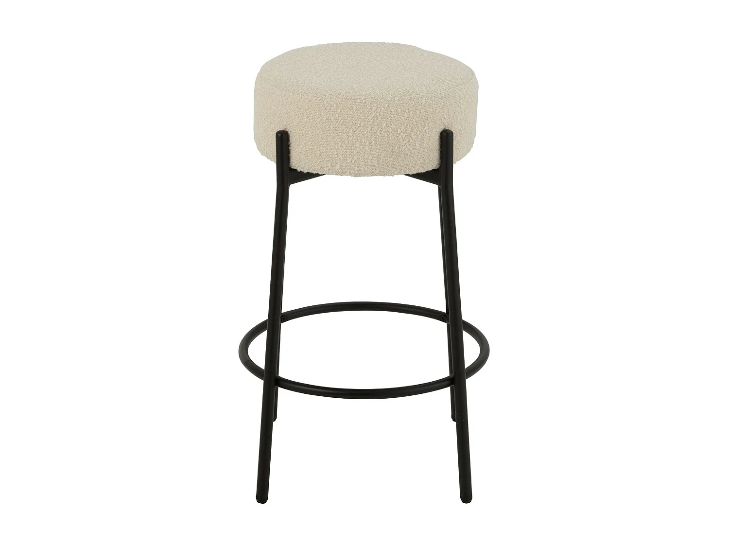 Taburete de bar de tejido bouclé y metal