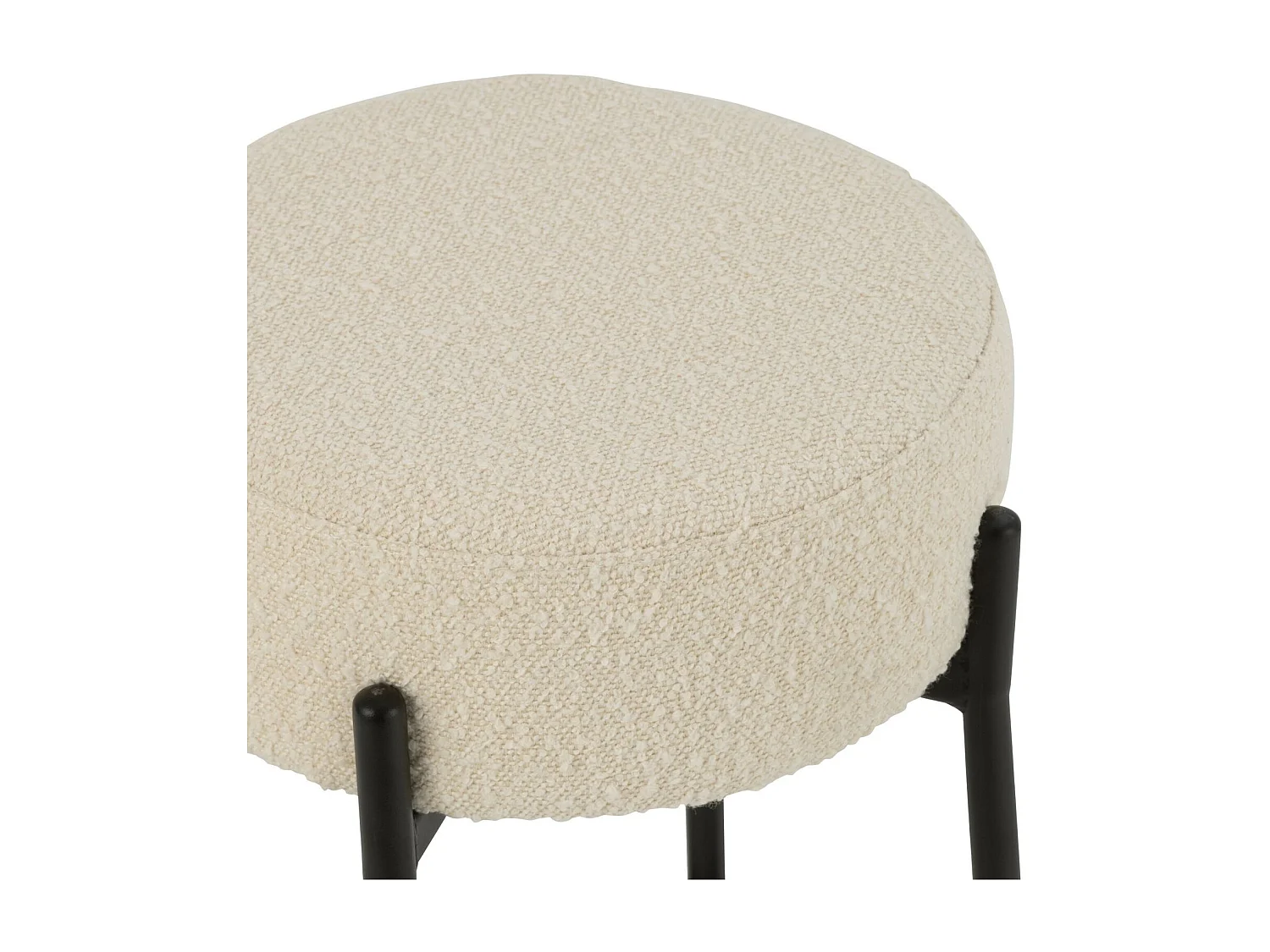 Taburete de bar de tejido bouclé y metal