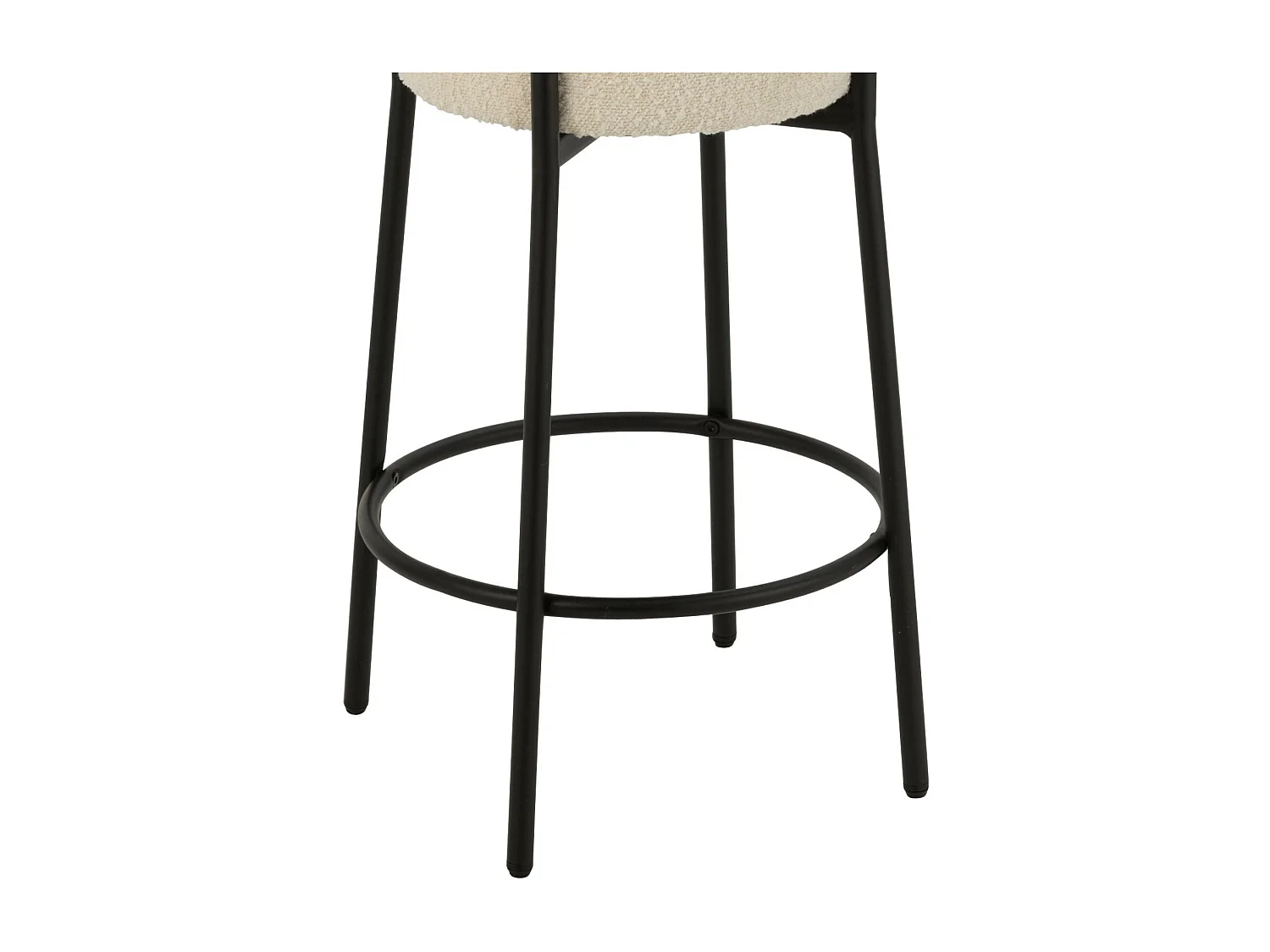 Taburete de bar de tejido bouclé y metal