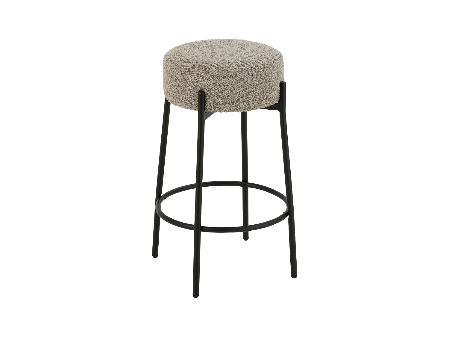 Taburete de bar de tejido bouclé y metal