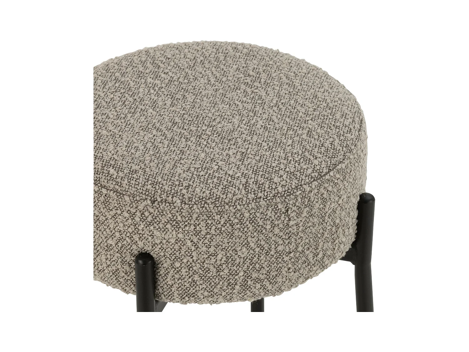 Taburete de bar de tejido bouclé y metal