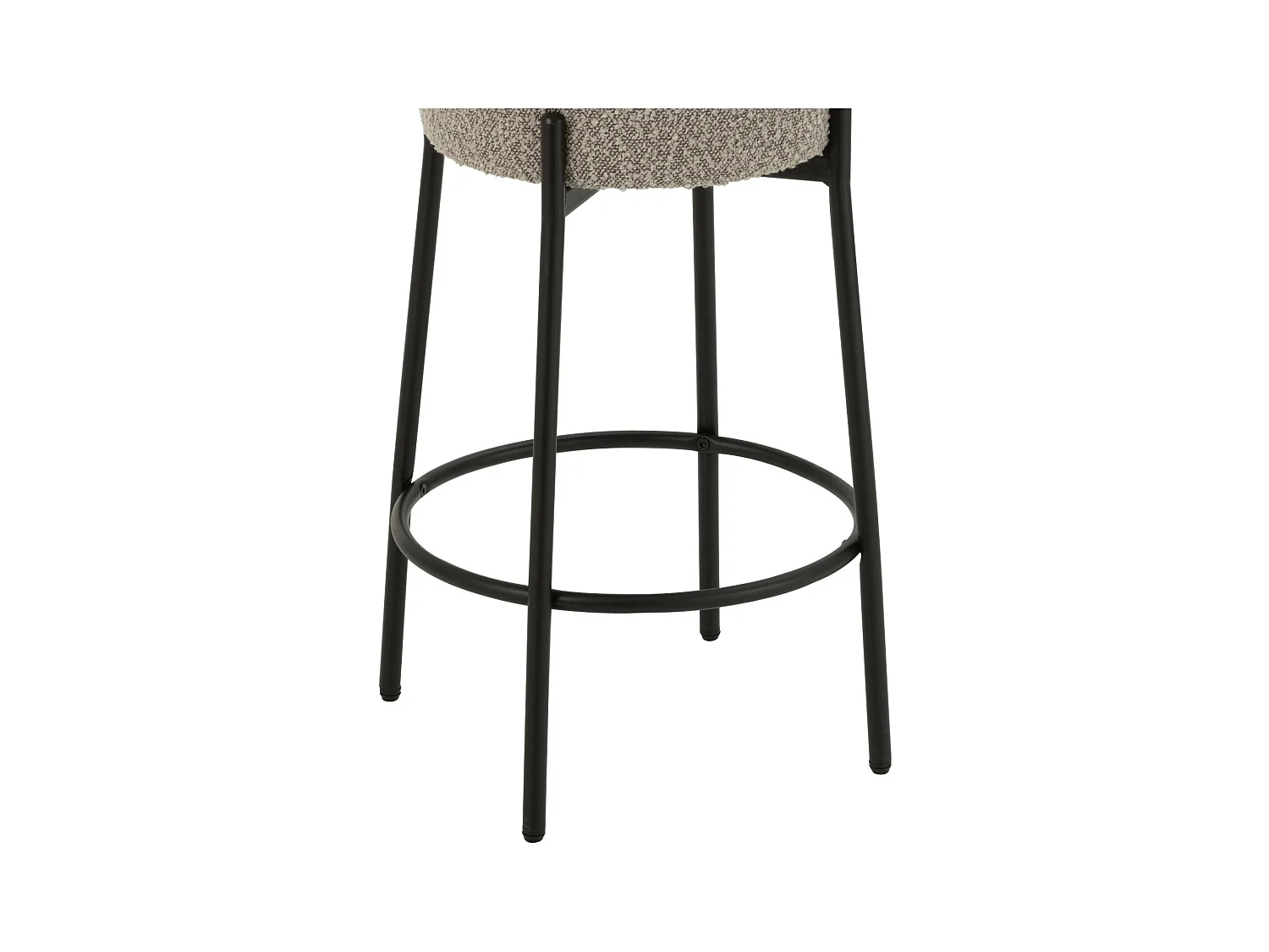 Taburete de bar de tejido bouclé y metal