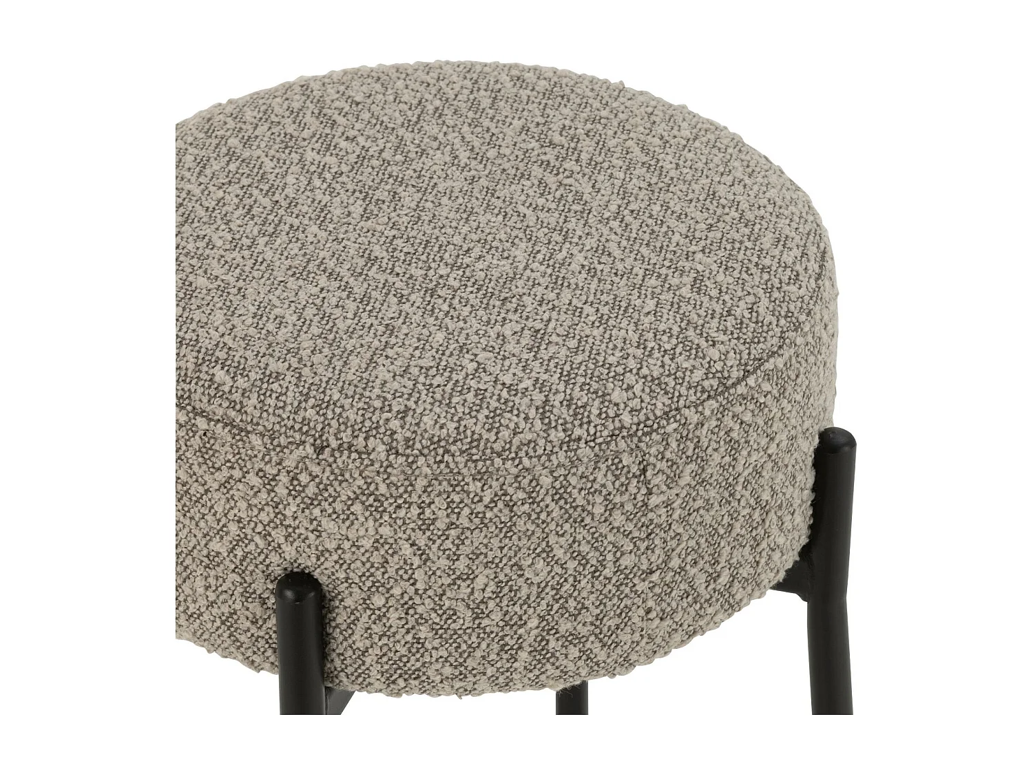 Taburete de bar de tejido bouclé y metal