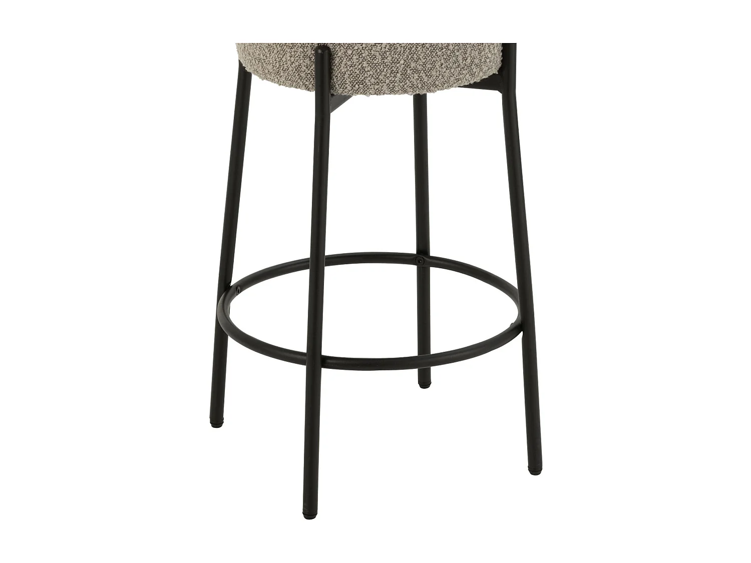 Taburete de bar de tejido bouclé y metal