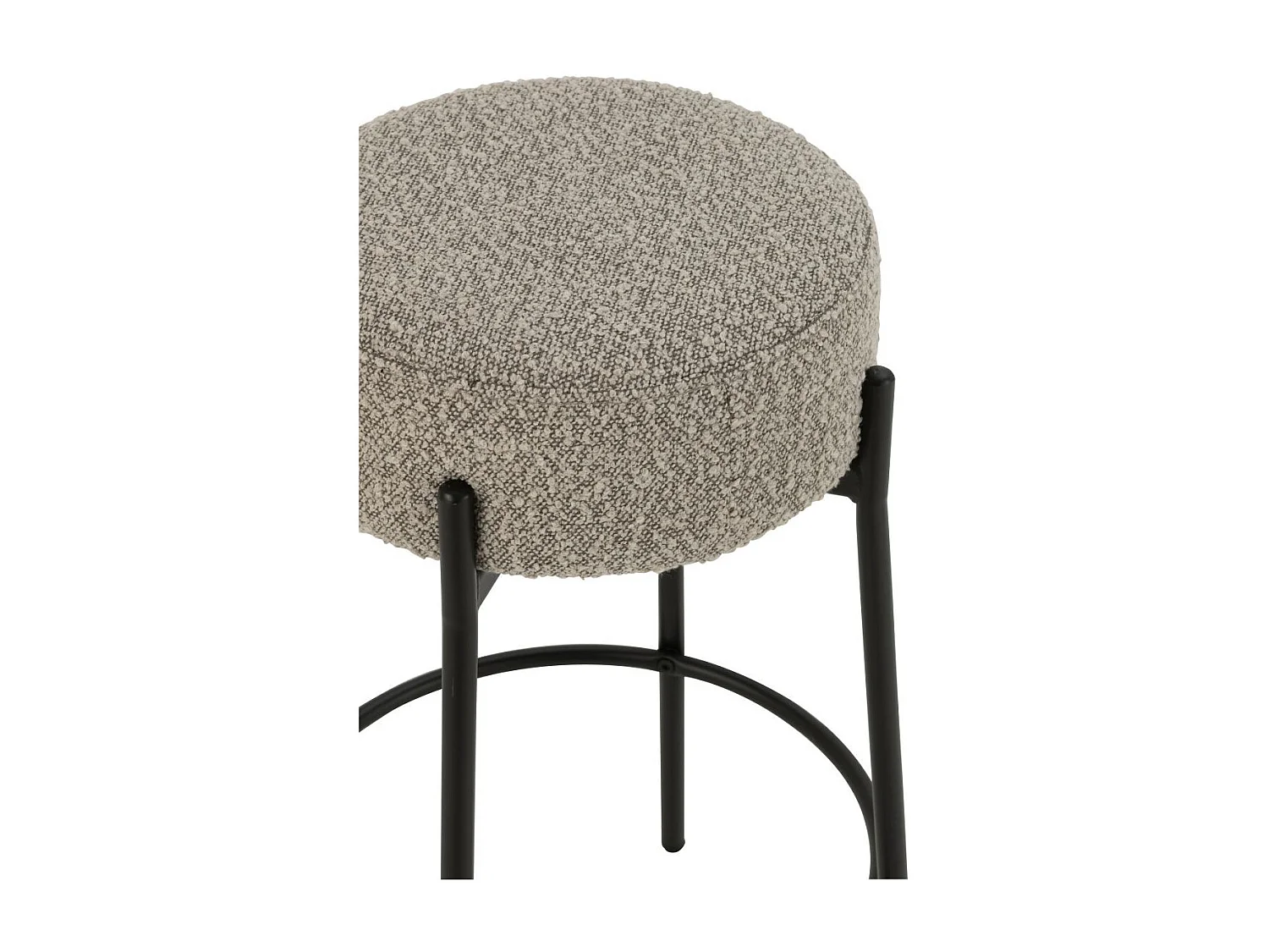 Tabouret de Bar en Tissu Bouclé "Aldo" 67cm Gris