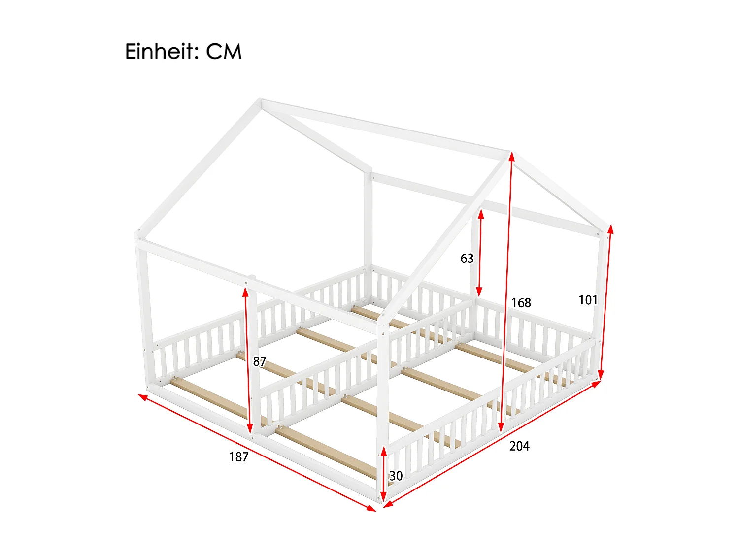 Lit cabane 90x200 cm blanc 2-en-1, convertible, design maison moderne, idéal pour chambre enfant ou ado