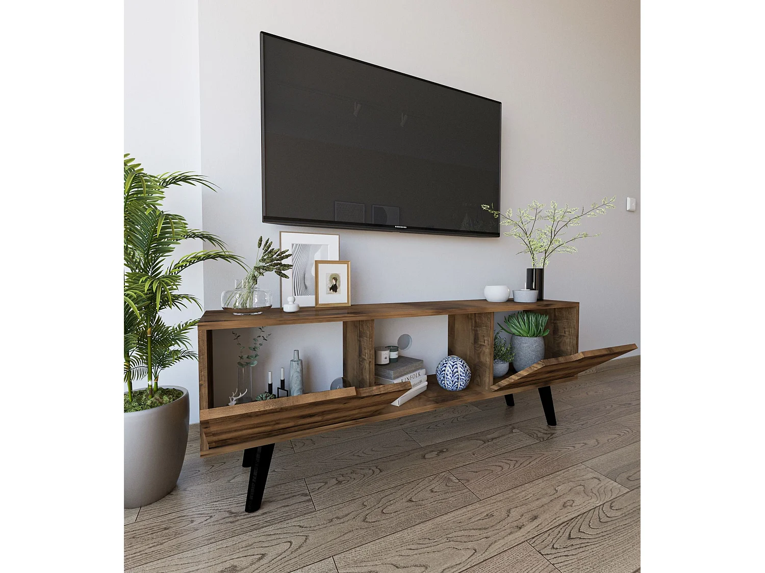 Meuble TV 2 portes en aggloméré Siena