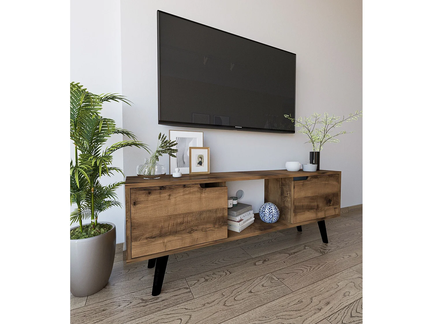 Meuble TV 2 portes en aggloméré Siena