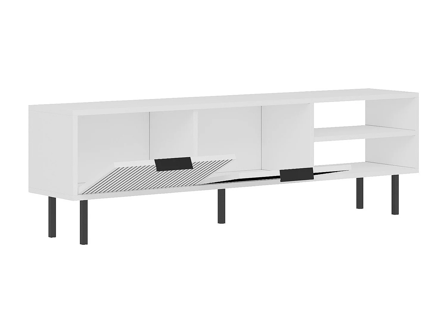 Mueble de TV – 150 cm x 45 cm x 30 cm – Blanco – Tablero aglomerado revestido de melamina