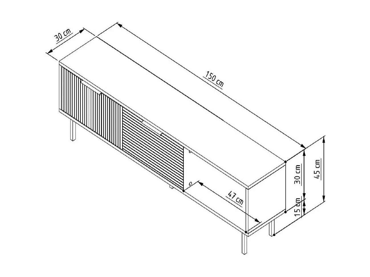 Móvel de TV – 150cm x 45cm x 30cm – Carvalho Safira e Branco – MDF