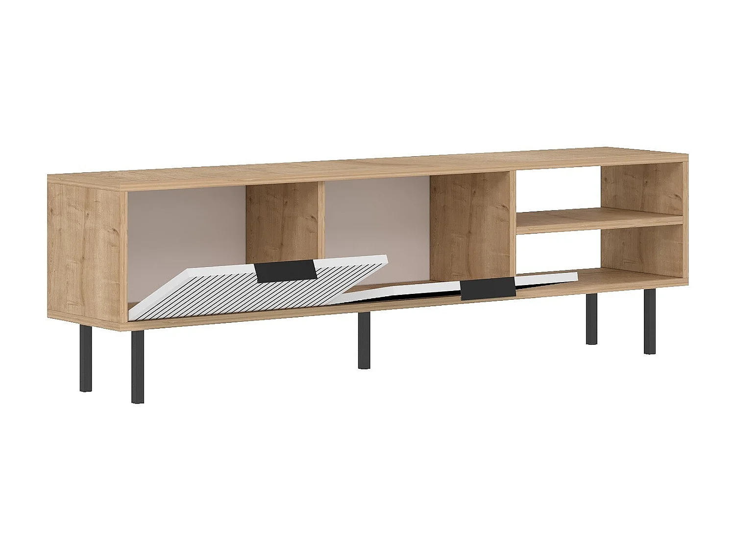 Móvel de TV – 150cm x 45cm x 30cm – Carvalho Safira e Branco – MDF