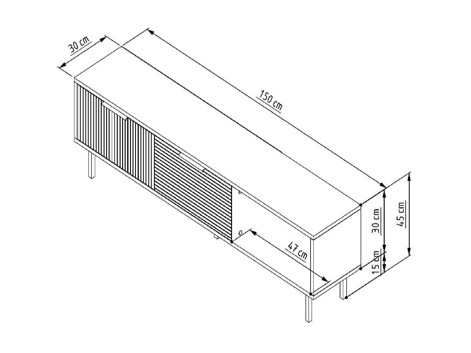 Móvel de TV – 150cm x 45cm x 30cm – Carvalho Safira e Branco – MDF