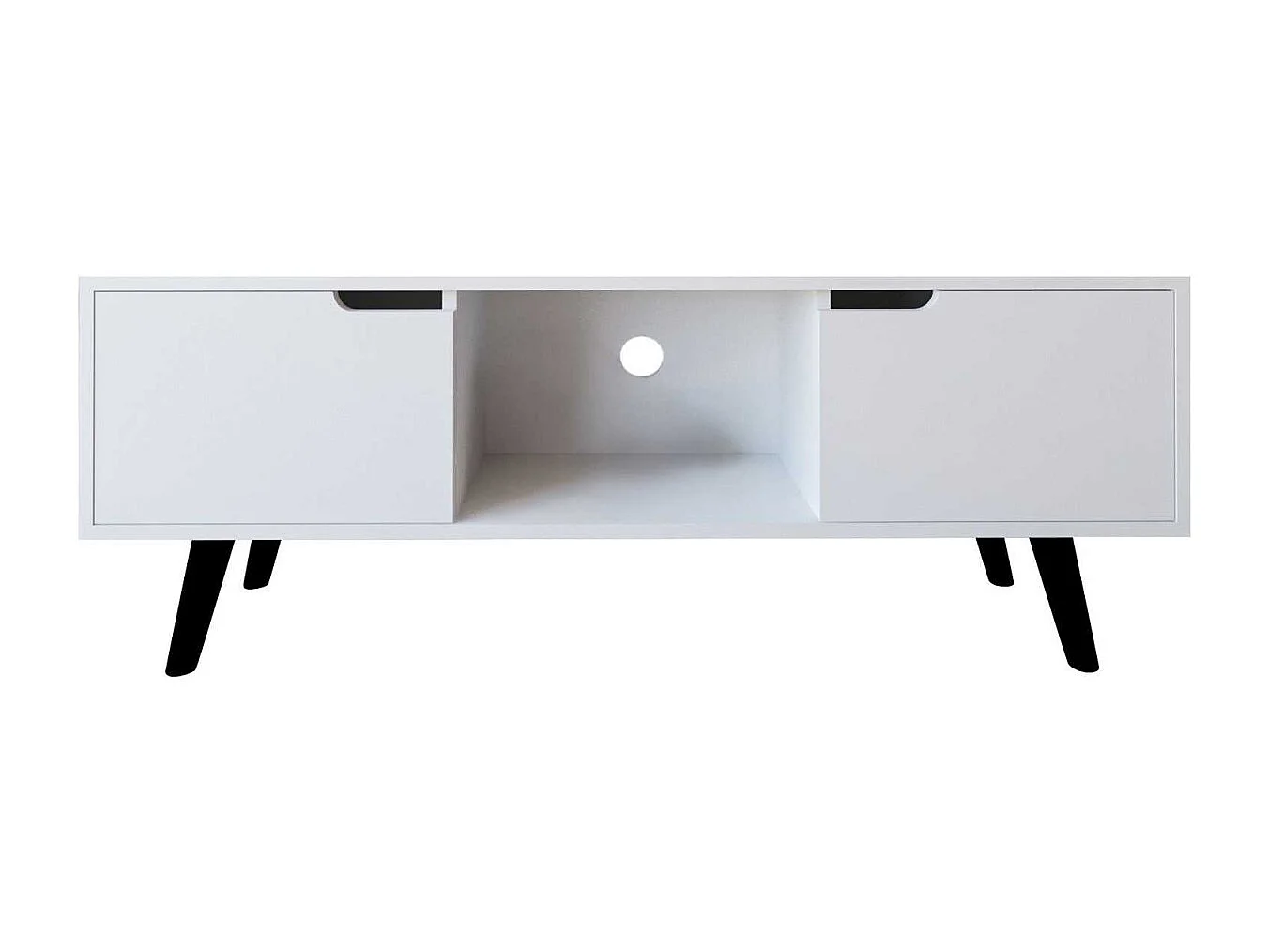 Mueble de TV – 139,7 cm x 53 cm – Blanco – Aglomerado