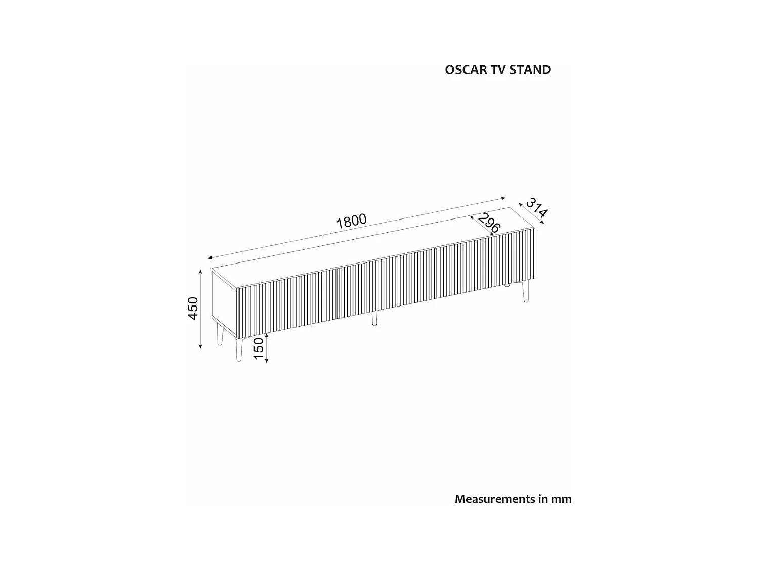 Meuble TV en aggloméré Oscar