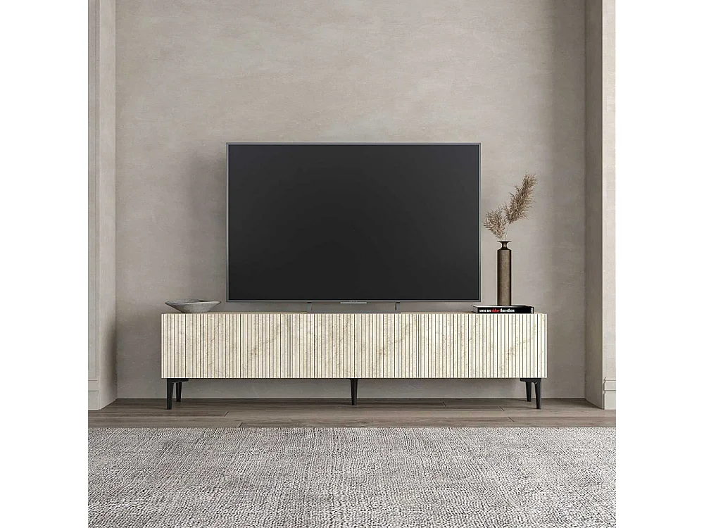 Mueble de TV – 180 cm x 45 cm x 31,4 cm – Travertino – MDF con melamina