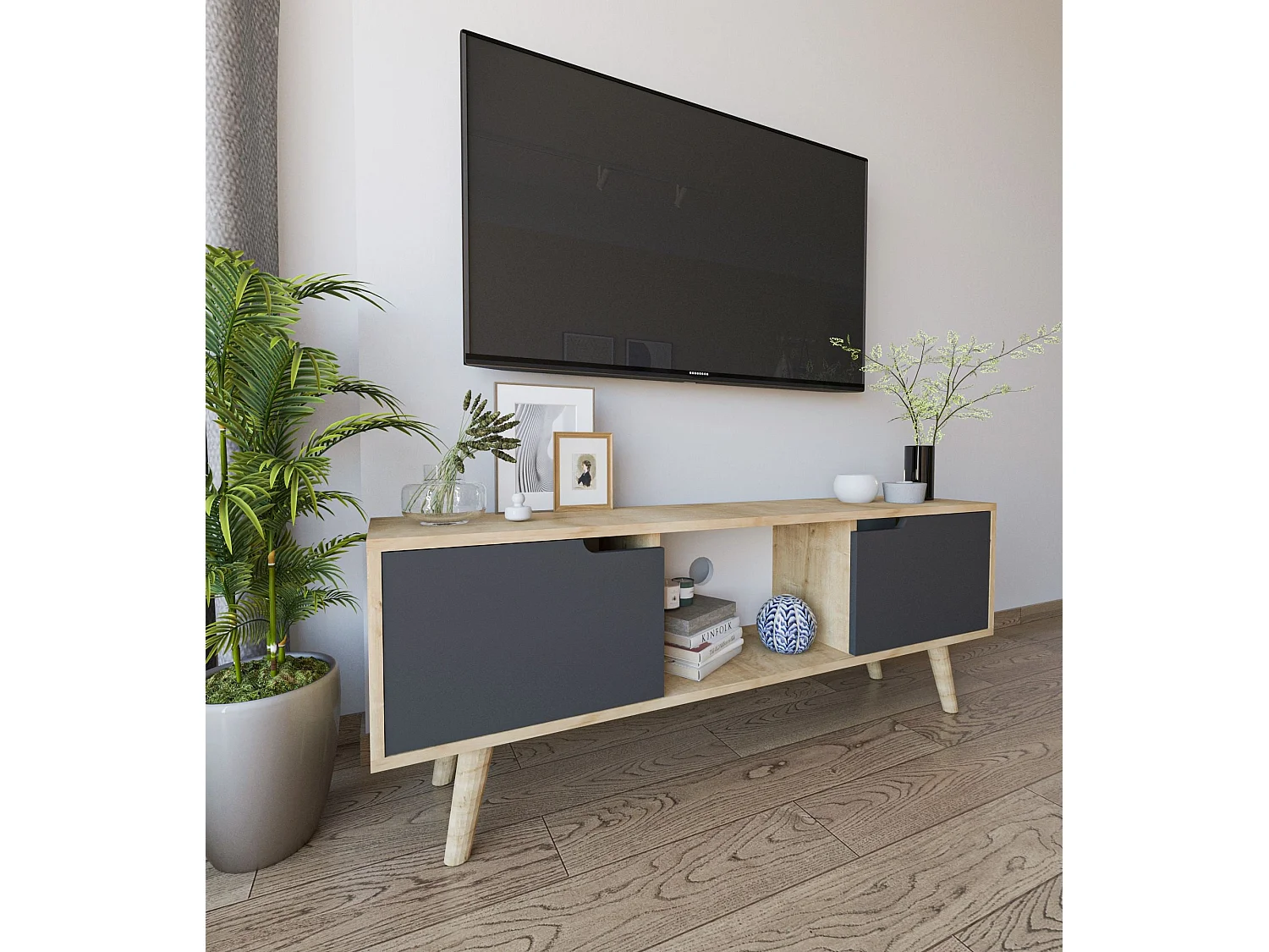 Meuble TV 2 portes en aggloméré Siena