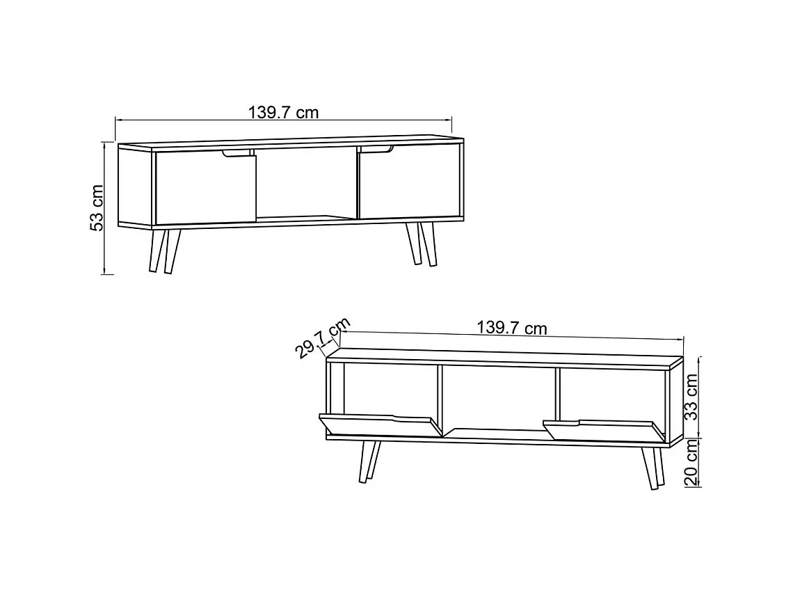 Meuble TV 2 portes en aggloméré Siena