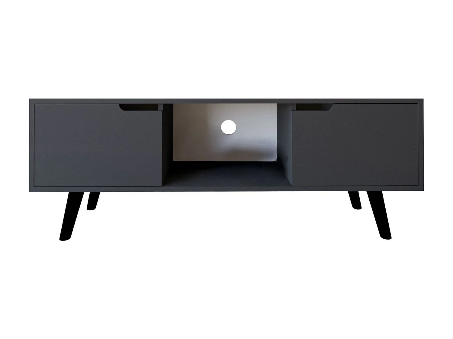 Mueble de TV – 139,7 cm x 53 cm x 53 cm – Antracita – Aglomerado