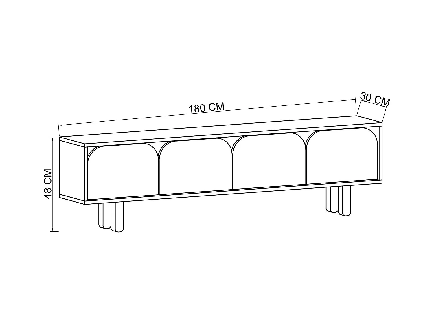 Meuble TV en aggloméré Lazio