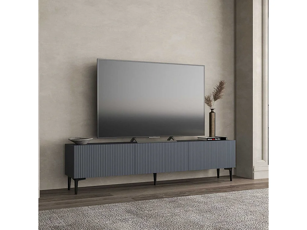 Móvel de TV – 180 cm x 45 cm x 31,4 cm – Antracite – Melamina
