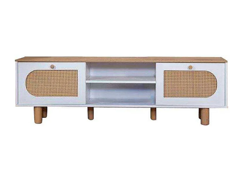 Móvel de TV – 55 cm x 180 cm x 41 cm – Branco e Carvalho – MDF