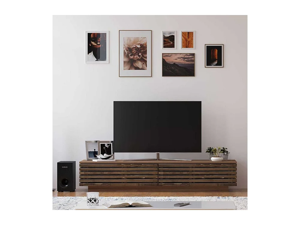 Móvel de TV – 180 cm x 35 cm x 40 cm – Cor de madeira – Carvalho