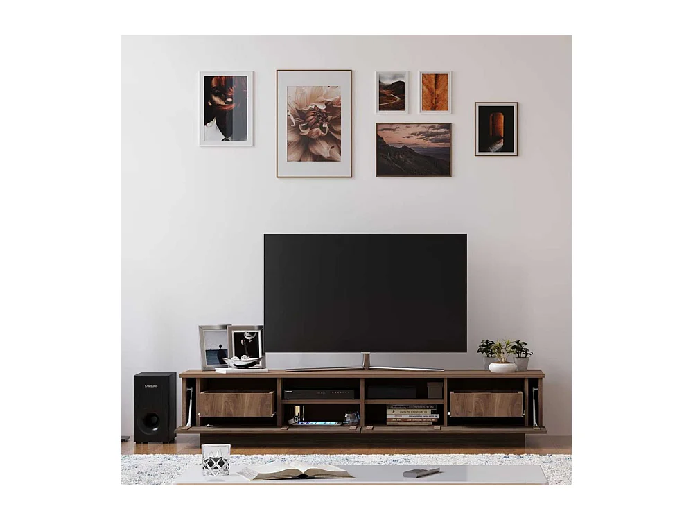 Móvel de TV – 180 cm x 35 cm x 40 cm – Cor de madeira – Carvalho