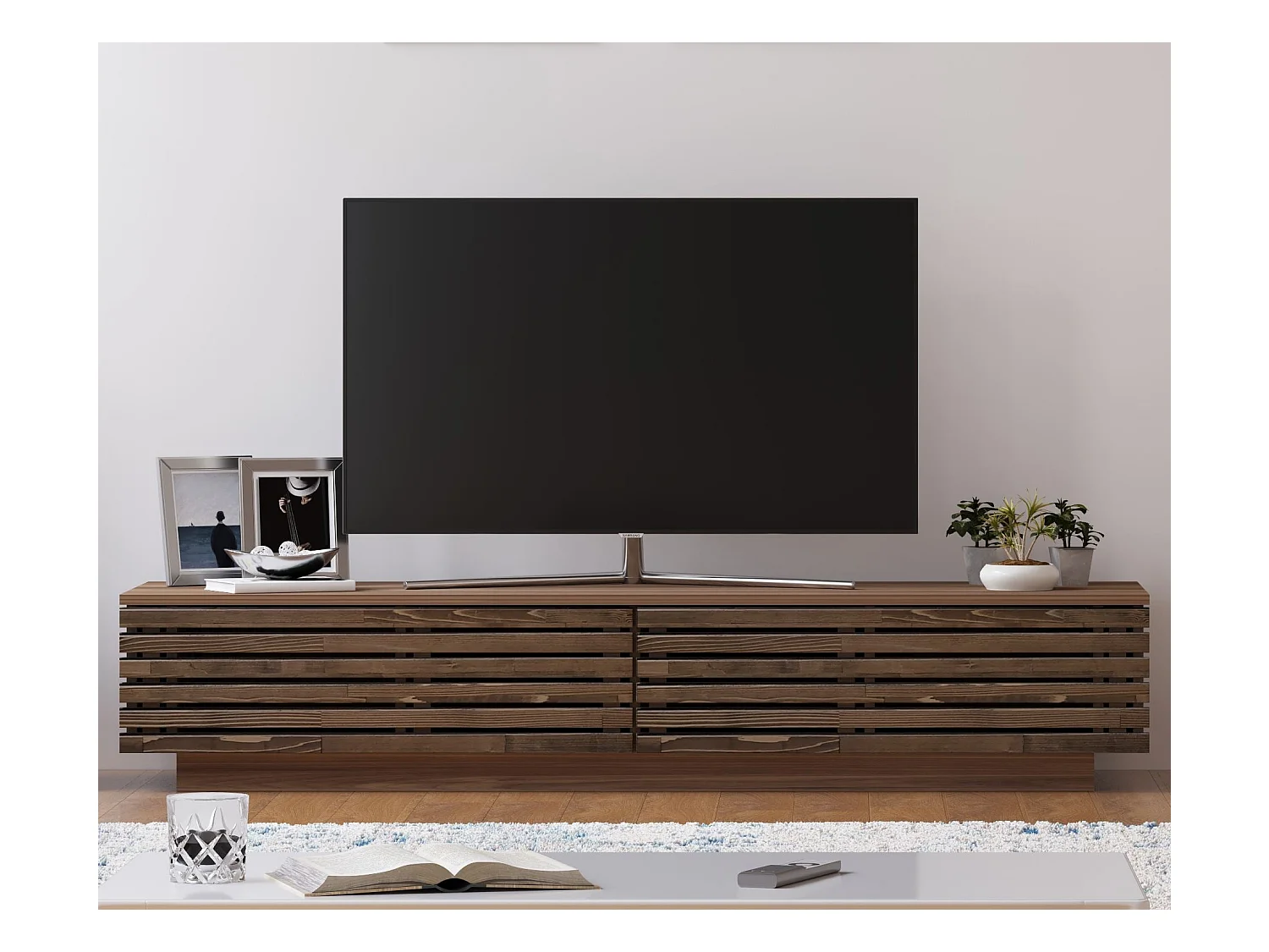Móvel de TV – 180 cm x 35 cm x 40 cm – Cor de madeira – Carvalho