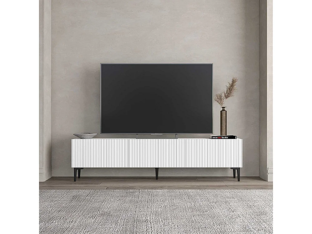 Soporte de TV – 180 cm x 45 cm x 31,4 cm – Blanco – MDF