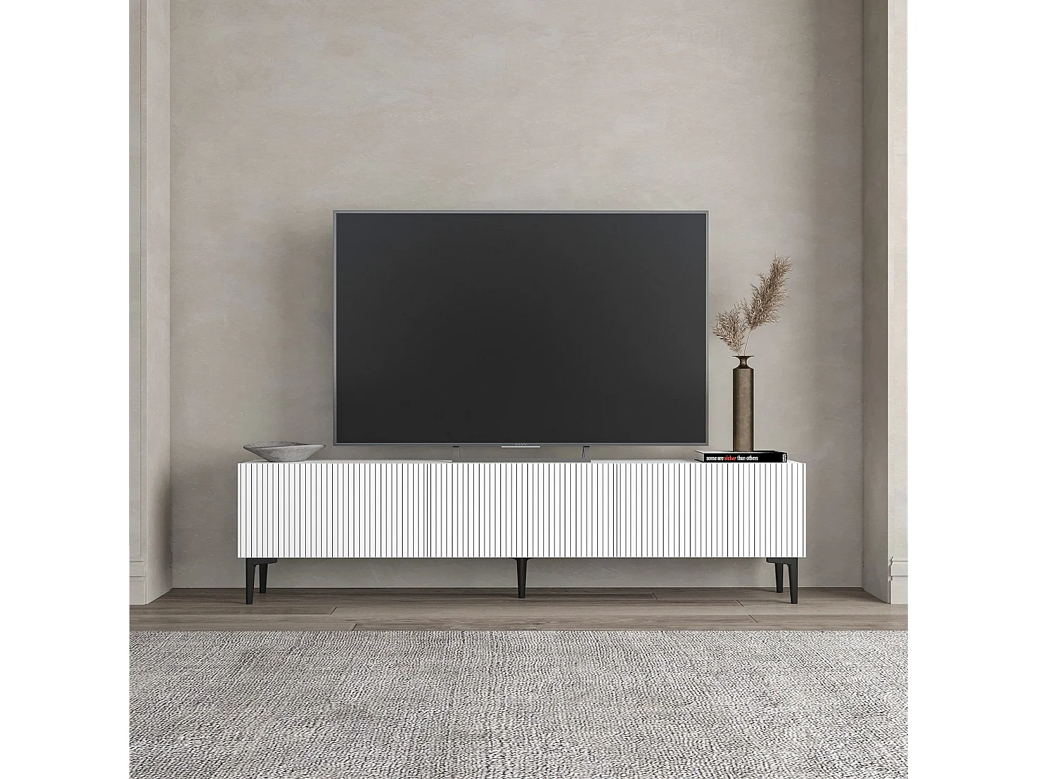Soporte de TV – 180 cm x 45 cm x 31,4 cm – Blanco – MDF