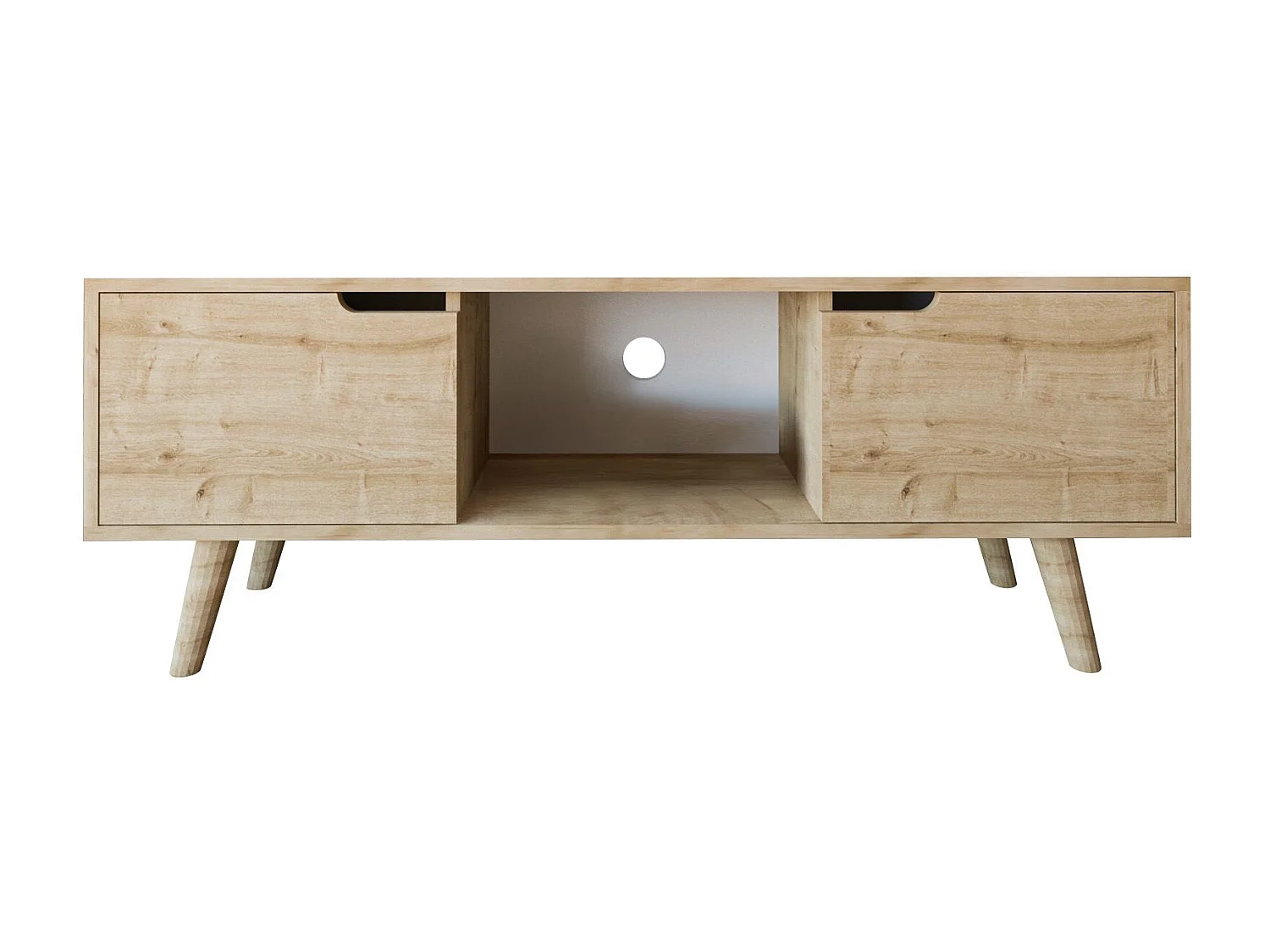 Mueble de TV – 139,7 cm x 53 cm x 53 cm – Roble Zafiro – Aglomerado