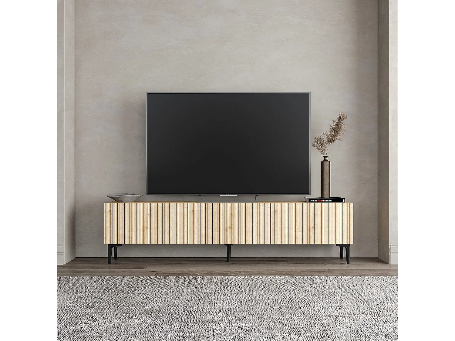 Mueble de TV – 180 cm x 45 cm x 31,4 cm – Roble Zafiro – MDF