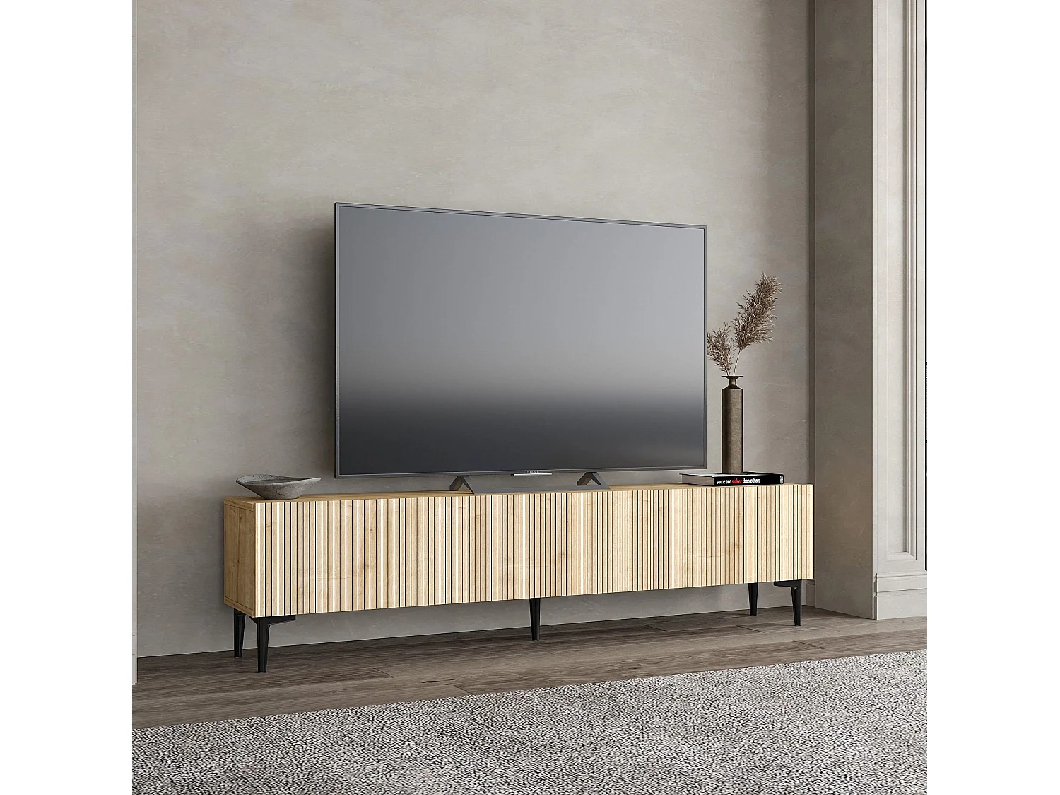 Mueble de TV – 180 cm x 45 cm x 31,4 cm – Roble Zafiro – MDF