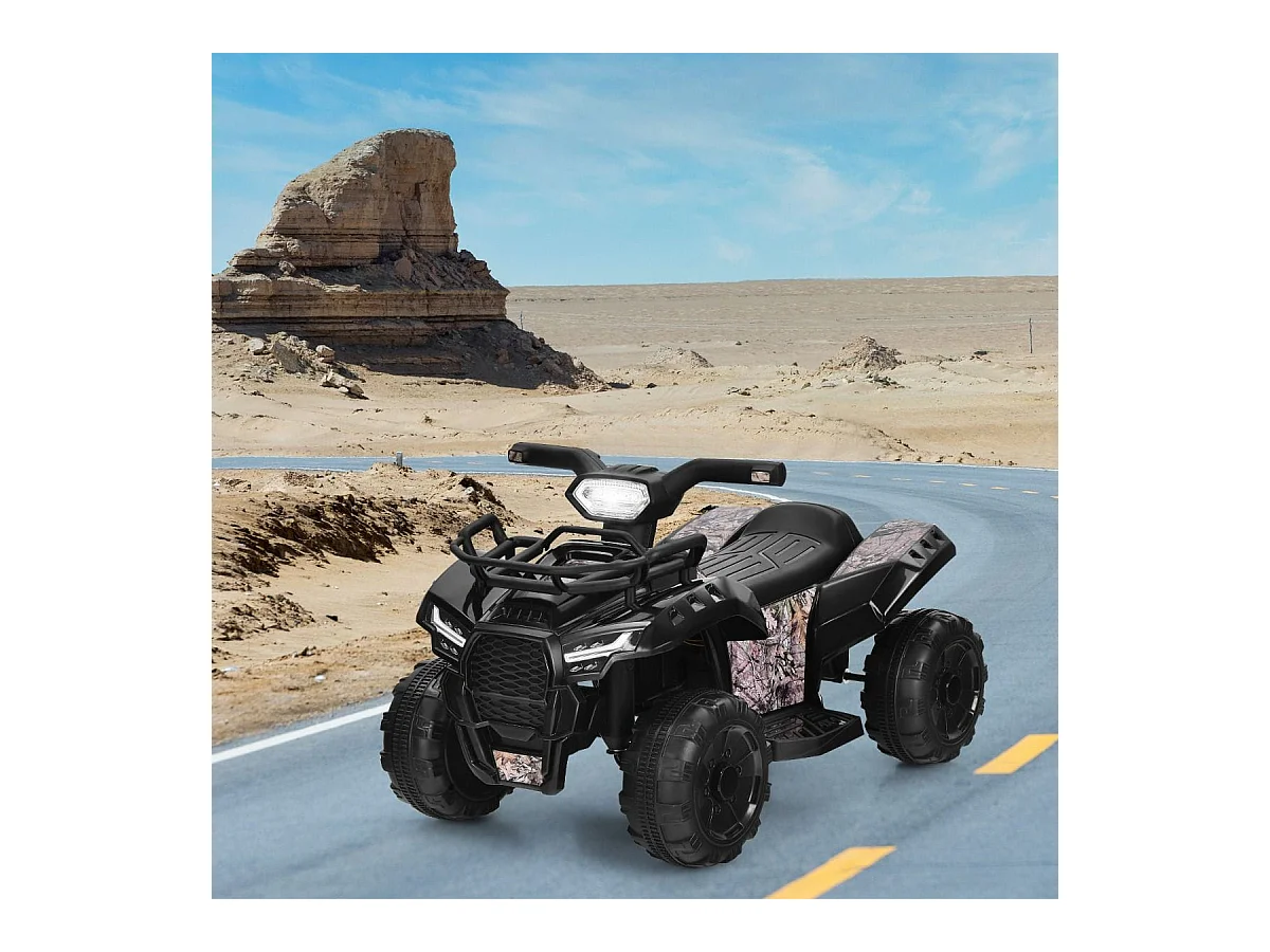 Elektro Kinderquad mit Scheinwerfer Elektroquad Kinderauto mit Musik 44 x 66 x 42 cm Schwarz