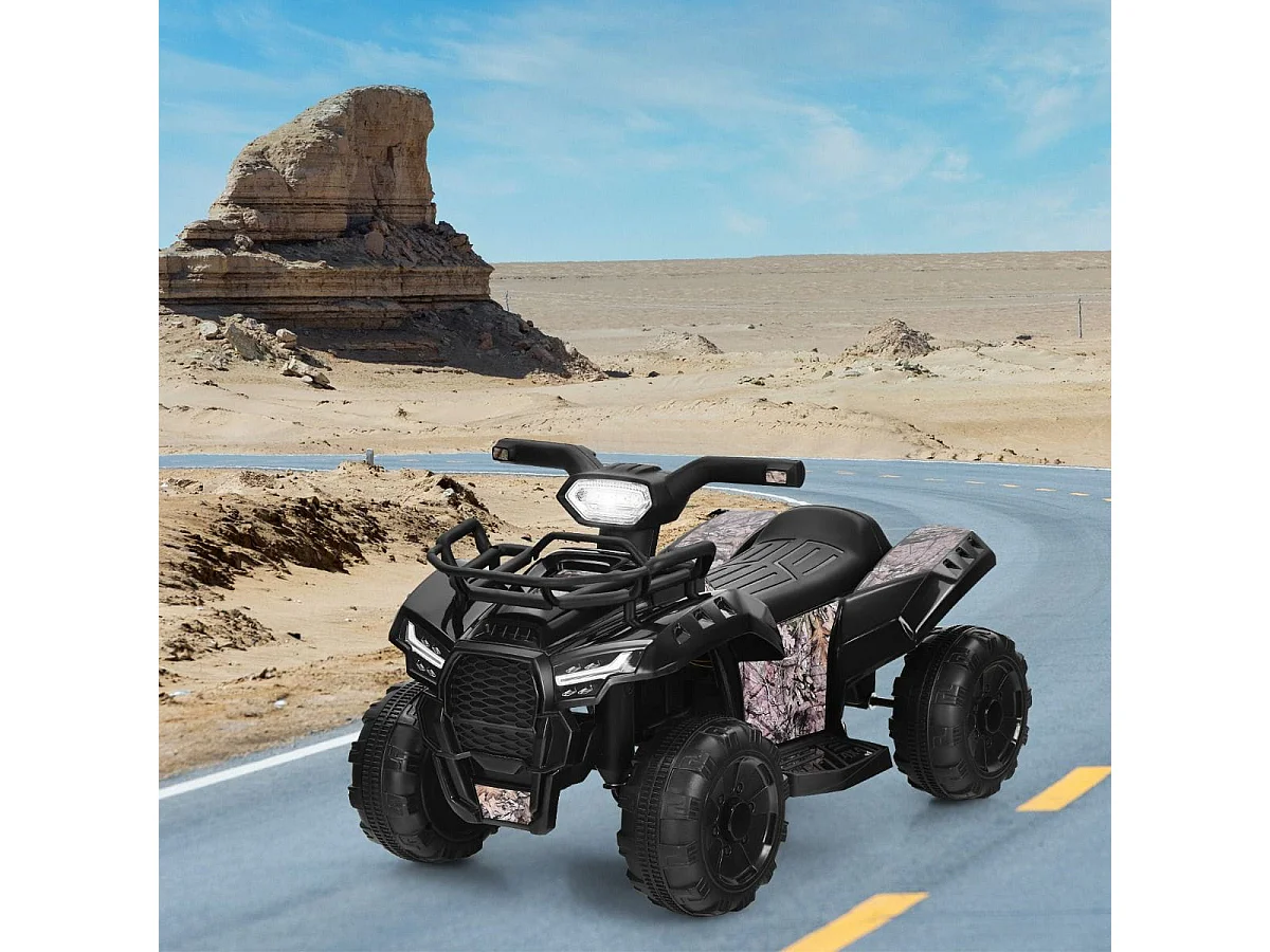 Elektro Kinderquad mit Scheinwerfer Elektroquad Kinderauto mit Musik 44 x 66 x 42 cm Schwarz