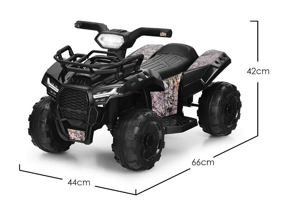 Elektro Kinderquad mit Scheinwerfer Elektroquad Kinderauto mit Musik 44 x 66 x 42 cm Schwarz