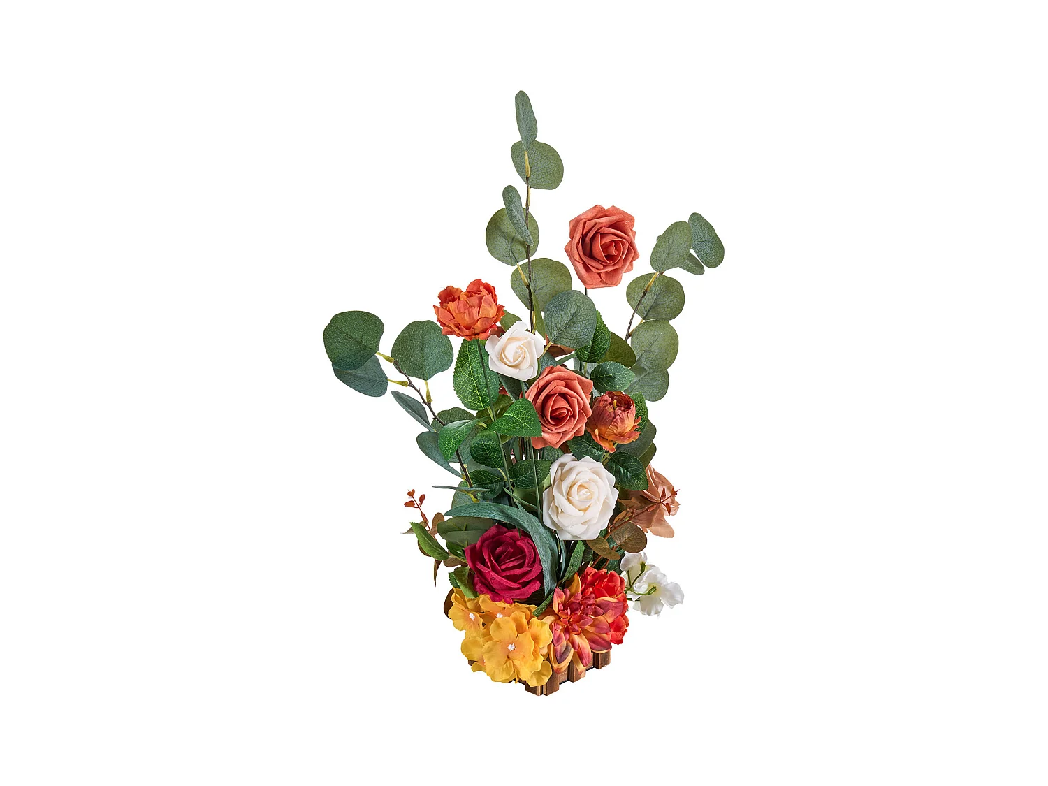 Zelfstandig Staand Kunstbloemstuk SucceBuy, Set van 4, Kunstbloemen voor Trouwgangdecoratie, Tafeldecoratie, 45x25x25 cm