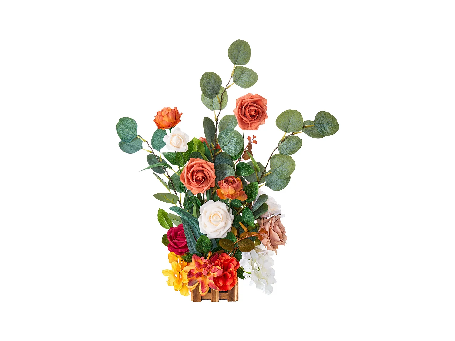 Zelfstandig Staand Kunstbloemstuk SucceBuy, Set van 4, Kunstbloemen voor Trouwgangdecoratie, Tafeldecoratie, 45x25x25 cm