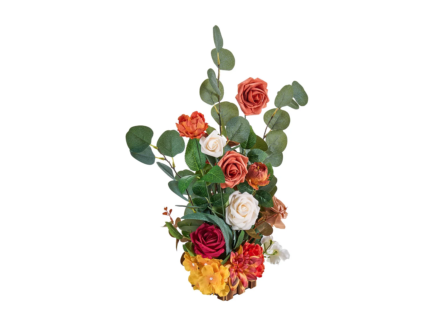 Selbststehende Künstliche Blumengesteck SucceBuy, Satz von 4, Künstliche Blumen für Hochzeitsgangdekoration, Tischdekoration, 45x25x25 cm