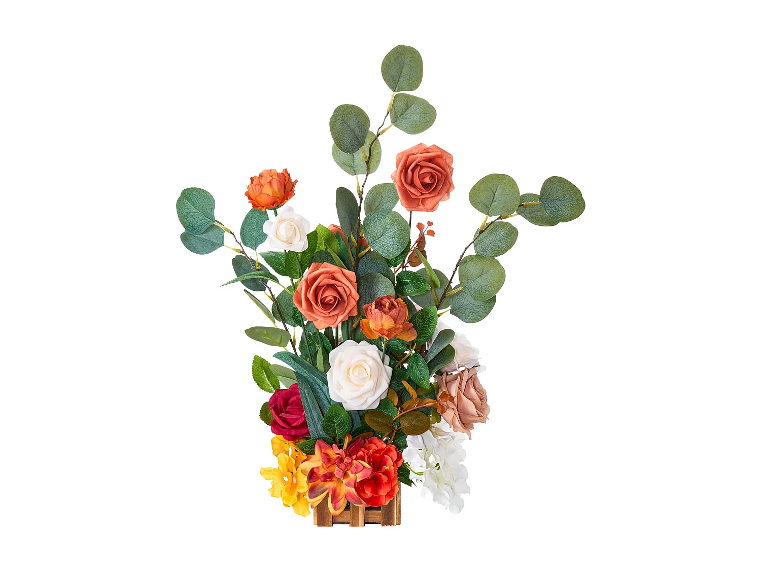 Selbststehende Künstliche Blumengesteck SucceBuy, Satz von 4, Künstliche Blumen für Hochzeitsgangdekoration, Tischdekoration, 45x25x25 cm