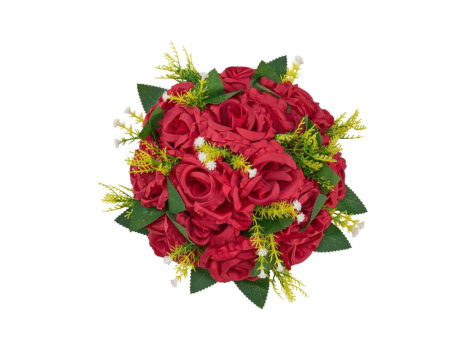 Palle di Fiori Artificiali SucceBuy, Lotto di 10, 24 cm, Composizioni di Rose Rosse Artificiali, Fiori Finti Decorativi per Centrotavola
