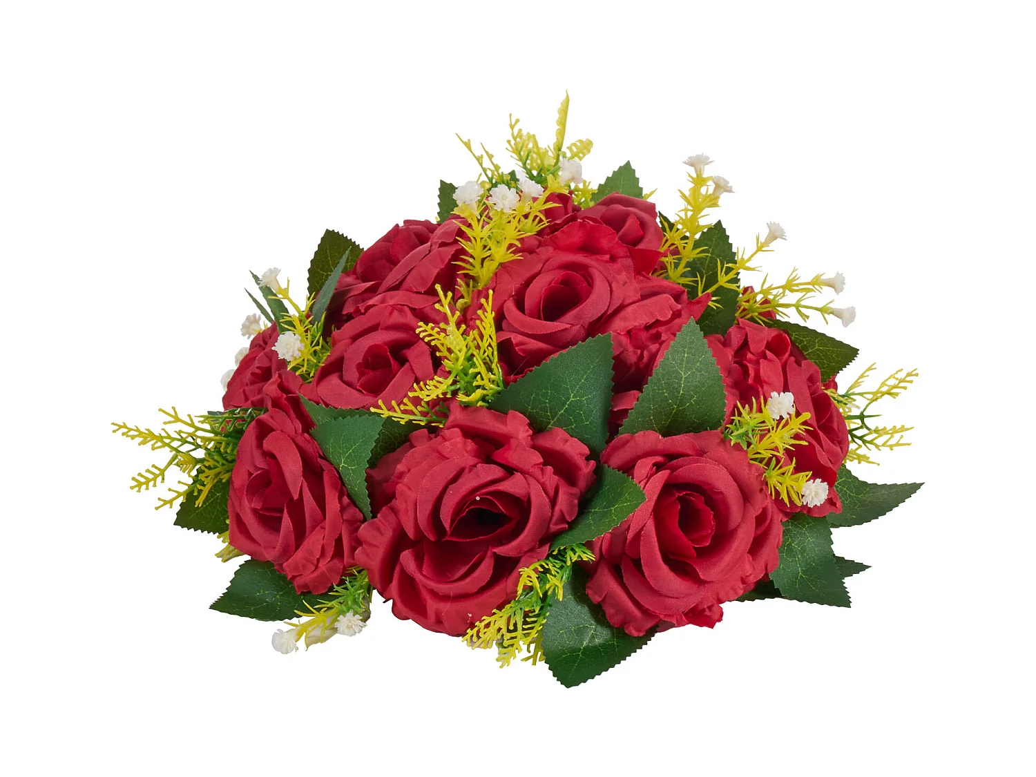 Palle di Fiori Artificiali SucceBuy, Lotto di 10, 24 cm, Composizioni di Rose Rosse Artificiali, Fiori Finti Decorativi per Centrotavola