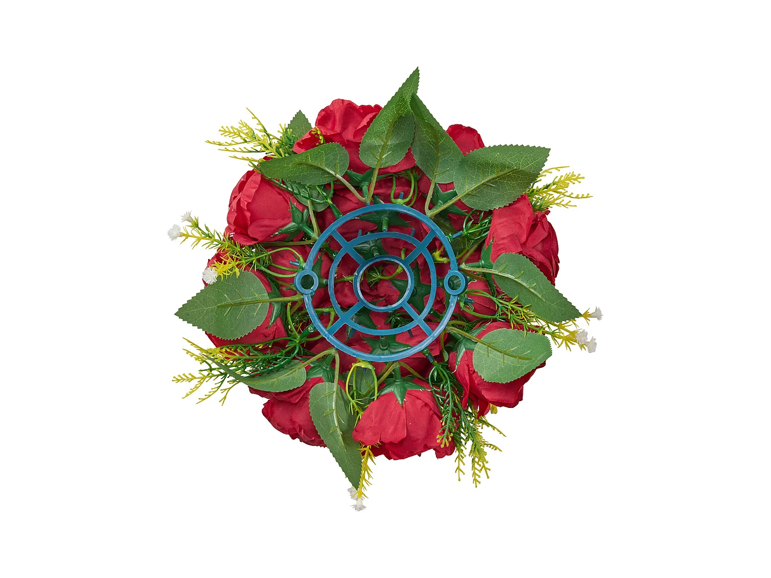 Palle di Fiori Artificiali SucceBuy, Lotto di 10, 24 cm, Composizioni di Rose Rosse Artificiali, Fiori Finti Decorativi per Centrotavola