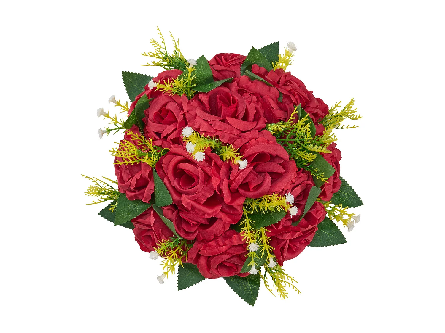 Boules de Fleurs Artificielles SucceBuy, Lot de 10, 24 cm, Compositions de Roses Rouges Artificielles, Fausses Fleurs Décoratives pour Centres de Table