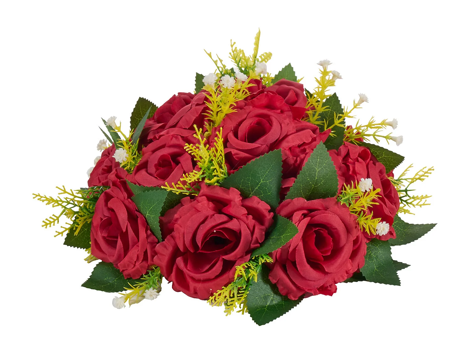 Boules de Fleurs Artificielles SucceBuy, Lot de 10, 24 cm, Compositions de Roses Rouges Artificielles, Fausses Fleurs Décoratives pour Centres de Table