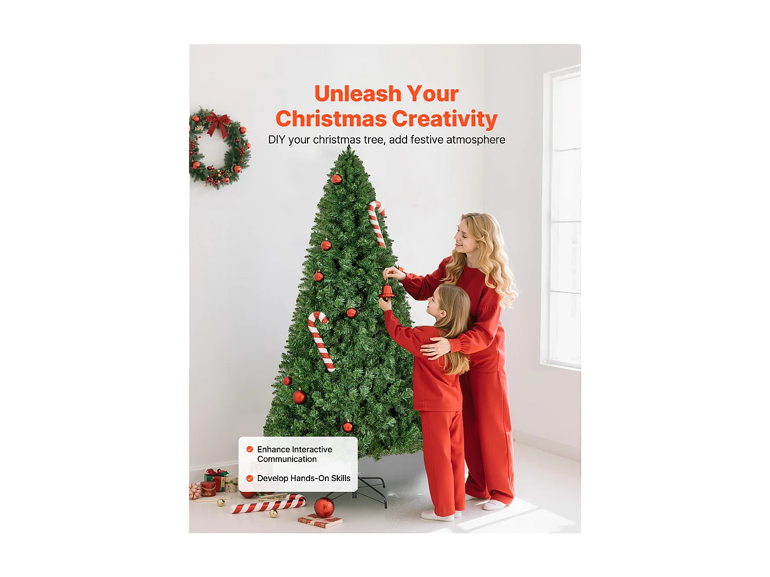 Kunstmatige Kerstboom SucceBuy 180 cm, Kunstmatige Kerstboom Binnenhuisdecoratie met 1250 PVC Takken, Metalen Voet, Decoratieve Boom voor Woonkamer